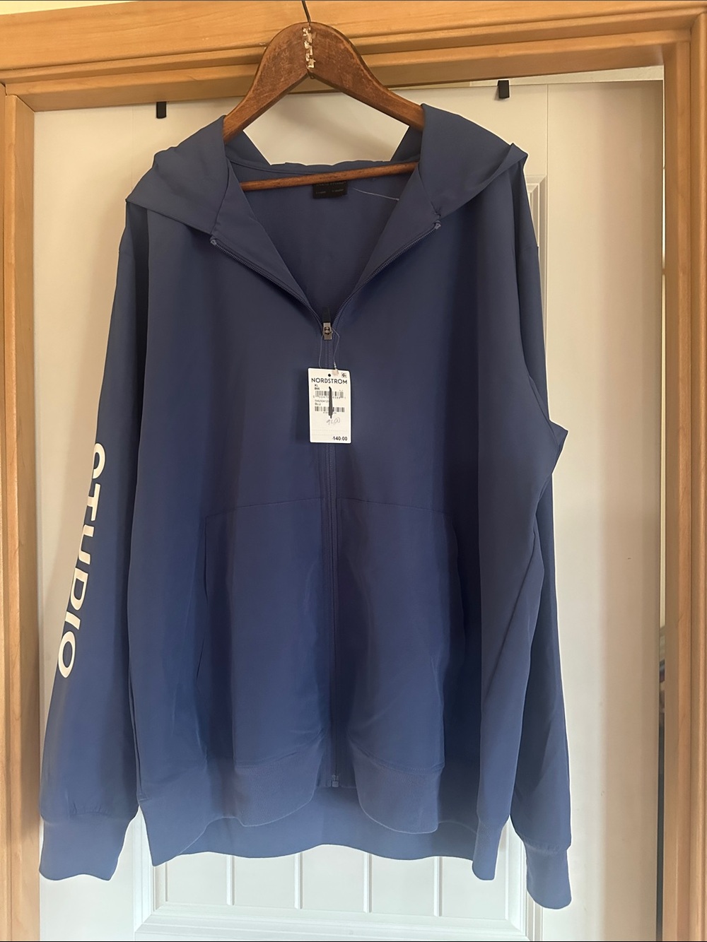 Nordstrom Navy Blue Lightweight Hooded Zip Jacket